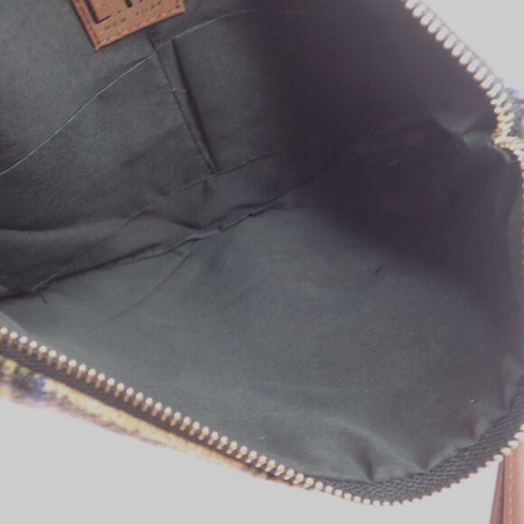 LIB New York Plaid Print Wristlet Small Zip Purse Green Tan Red - Picture 4 of 5